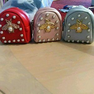 Bee design Coin keychain purse